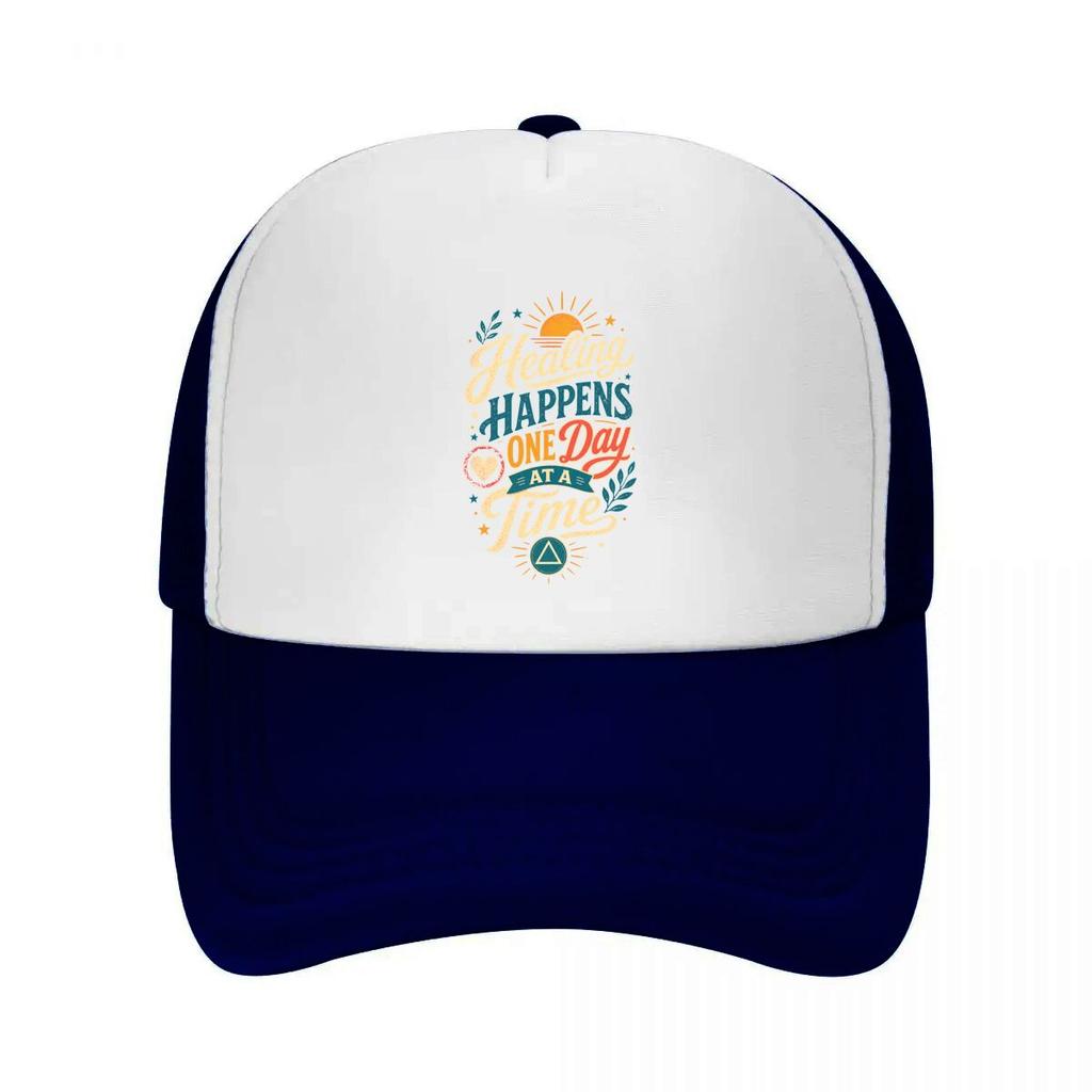 Recovery Strength Inspirational Typo Mesh Baseball Cap Casual Hat Outdoor For Womens Unisex FeUnisex