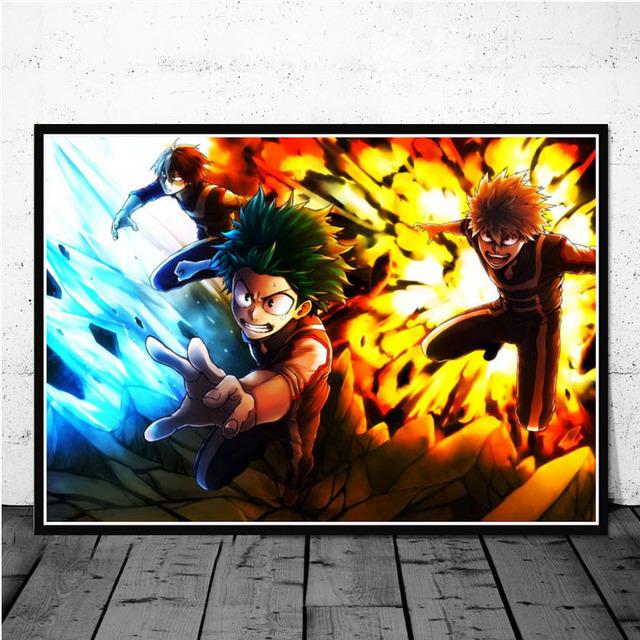 Japanese Anime My Hero Academia Poster Pictures Wall Canvas Art Print Cartoon Painting for Living Room Home Decor Cuadros