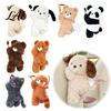Back Seat Hanging Tissue Organizer Cute Animal Car Holder Plush Bear/Dog/Cat/Panda/Raccoon Napkin Dispenser with Gift for Owners Wide Strap,