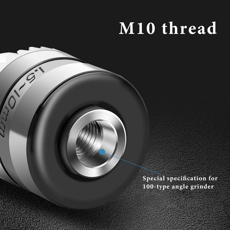 Адаптер патрона М10 Металлический переходник Головка для сверления Угловая шлифмашина Электродрель Переходной цанговый патрон Для угловой шлифмашины типа 100