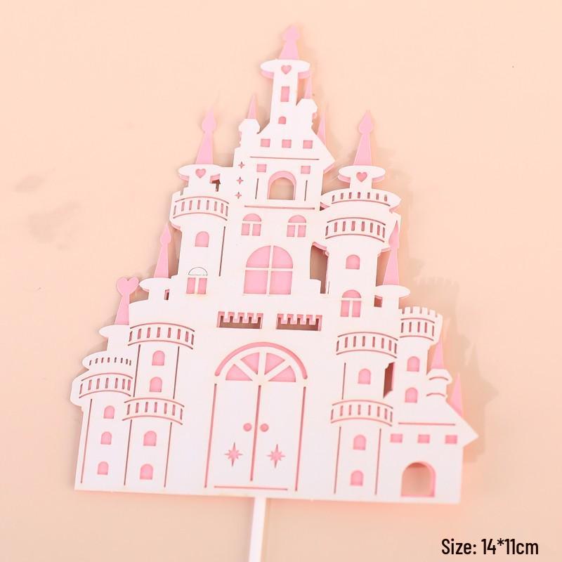 Pink Themed Cake Decor: Heart & Cloud Balloons with Insert Cards for Birthday Parties