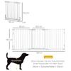 Pet Safety Gate, 3 Panels Playpen Fireplace, Foldable Metal Fence, Stair Barrier, Room Divider, Fire Guard w/ Automatic Closing Door, White