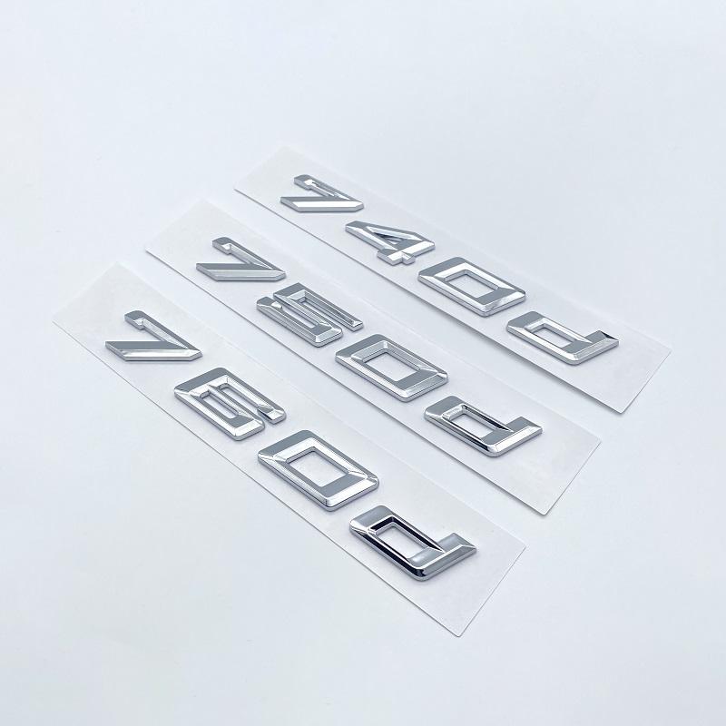 New Font Numbers Letters 730d 740d 745d 750d 760d Top ABS Emblem for BMW 7 Series Car Trunk Nameplate Logo Sticker Black
