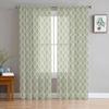 Sage Green Geometric Moroccan Pattern Tulle Curtains for Living Room Sheer Curtain for Bedroom Kitchen Blinds Voile Curtains