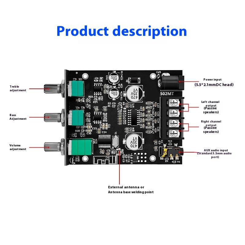 2.0 стерео Bluetooth аудио цифровой HIFI усилитель плата модуль усилитель сабвуфера