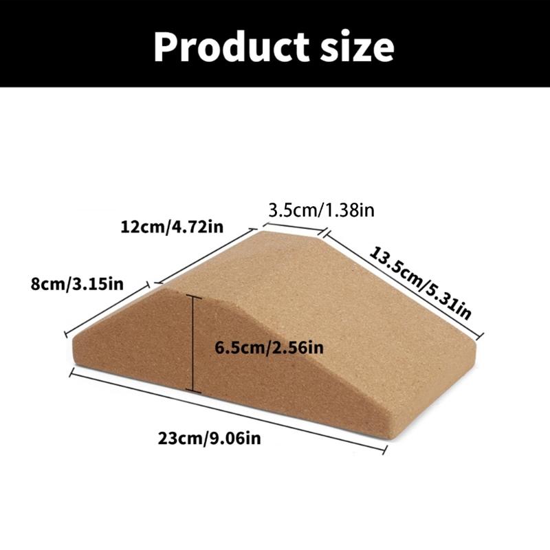 1 Pair Cork Squat Wedges Block Exercise Brick Calf Raise Block Inclines Board for Stretching Weightlifting Deadlift Yoga