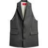 X Harry Lambert Collaboration FW24 Loose-Fit Vest With Button Closure And Patch Pocket Unisex Tops Gray 05845014-802