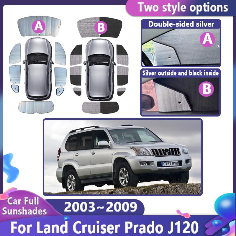 Автомобильный солнцезащитный козырек для Toyota Land Cruiser Prado 120 J120 MK3 2003~2009 LC120 FJ120 Защита от солнца Накладка на боковое стекло Автоаксессуары 2005