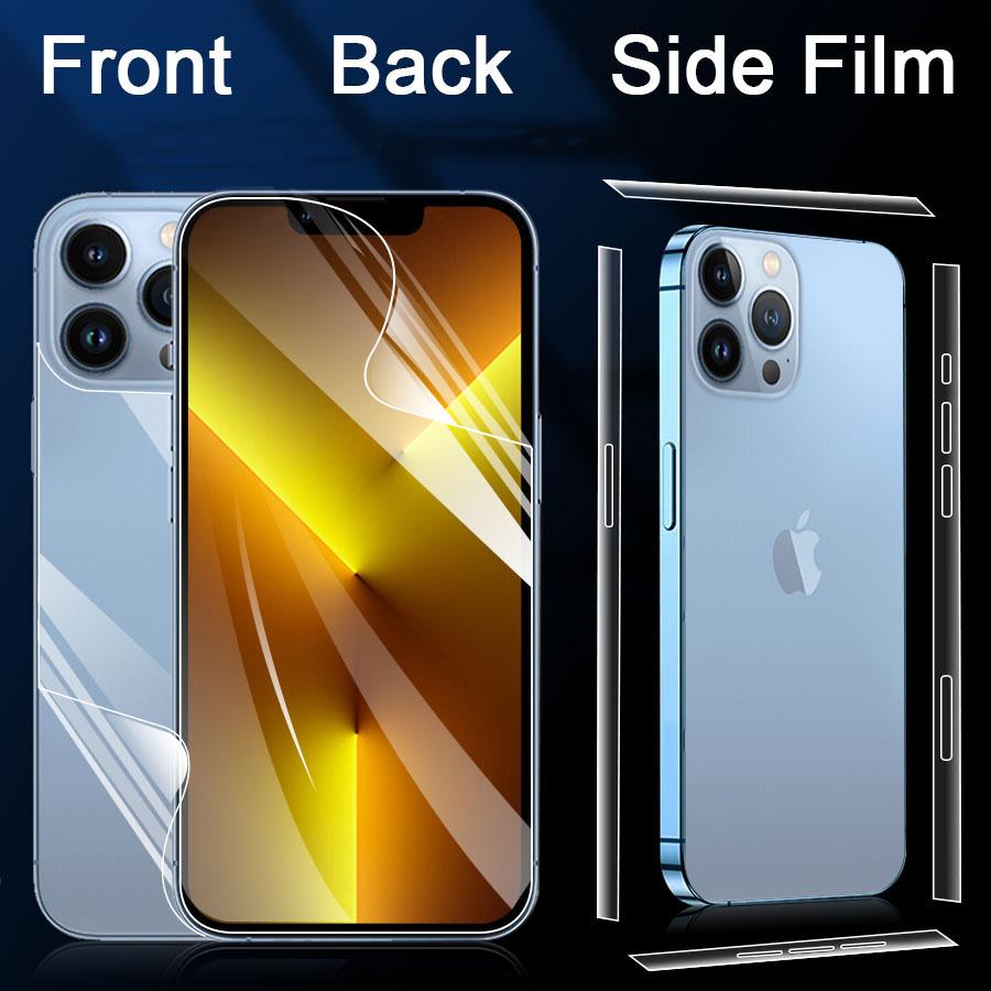 Для iPhone Air 13 12 14 15 16 17 Pro Max 13 12 11 Mini X XS Max XR 8 7 SE 2020 Наклейка на кнопку Прозрачная Гидрогелевая ТПУ Пленка Защитное стекло для экрана Рамочная пленка