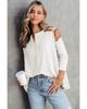 Contrast Crochet Lace Henley Top