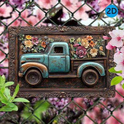 2d Плоский 30*20см, Винтажный грузовик Деревянное настенное искусство Деревянная табличка, Прочный, для комнаты, дома, ресторана, кухни, гаража, бара, кафе, паба, сада.
