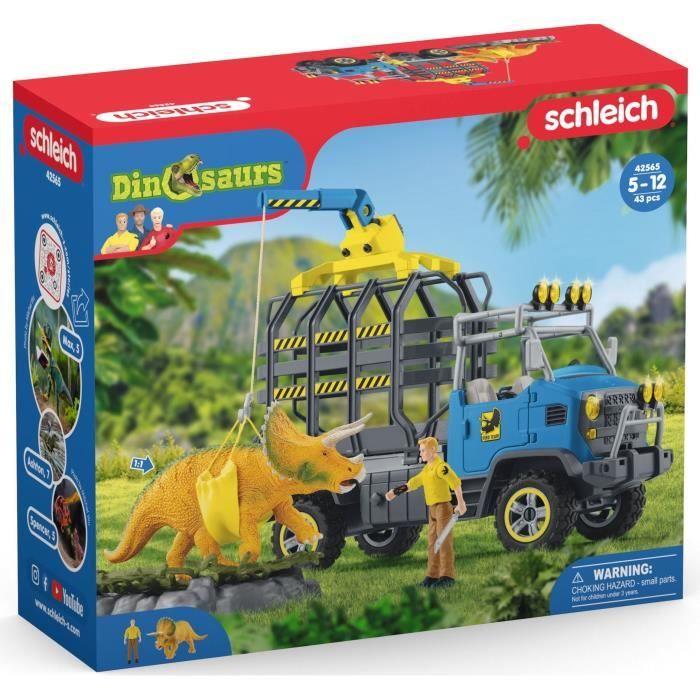Mission de transport Dino, coffret de 43 pièces avec figurine tricératops et camion de transport, jouets dinosaures pour enfants