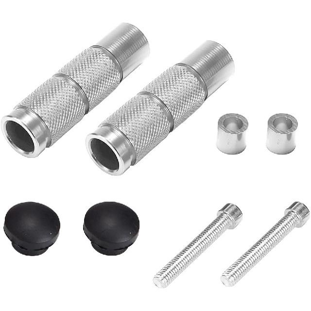 Zpana 2PCS Motorcycle Foot Pegs, Aluminium Alloy Anti-Slip Motorbike Passenger Foot Pegs, Electric Bikes Rearsets Pedals Footrests Accessories,
