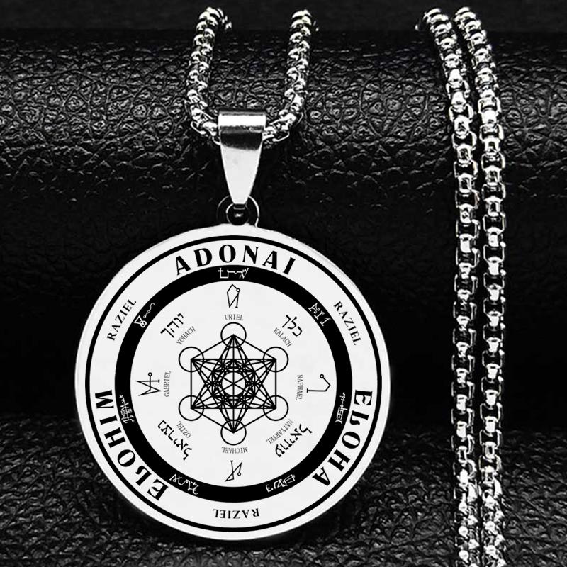 Stainless Steel Angel Seal Archangel Metatron Necklace Geometric Solomon Spiritual Necklace The Secrets of the Kabbalist Jewelry