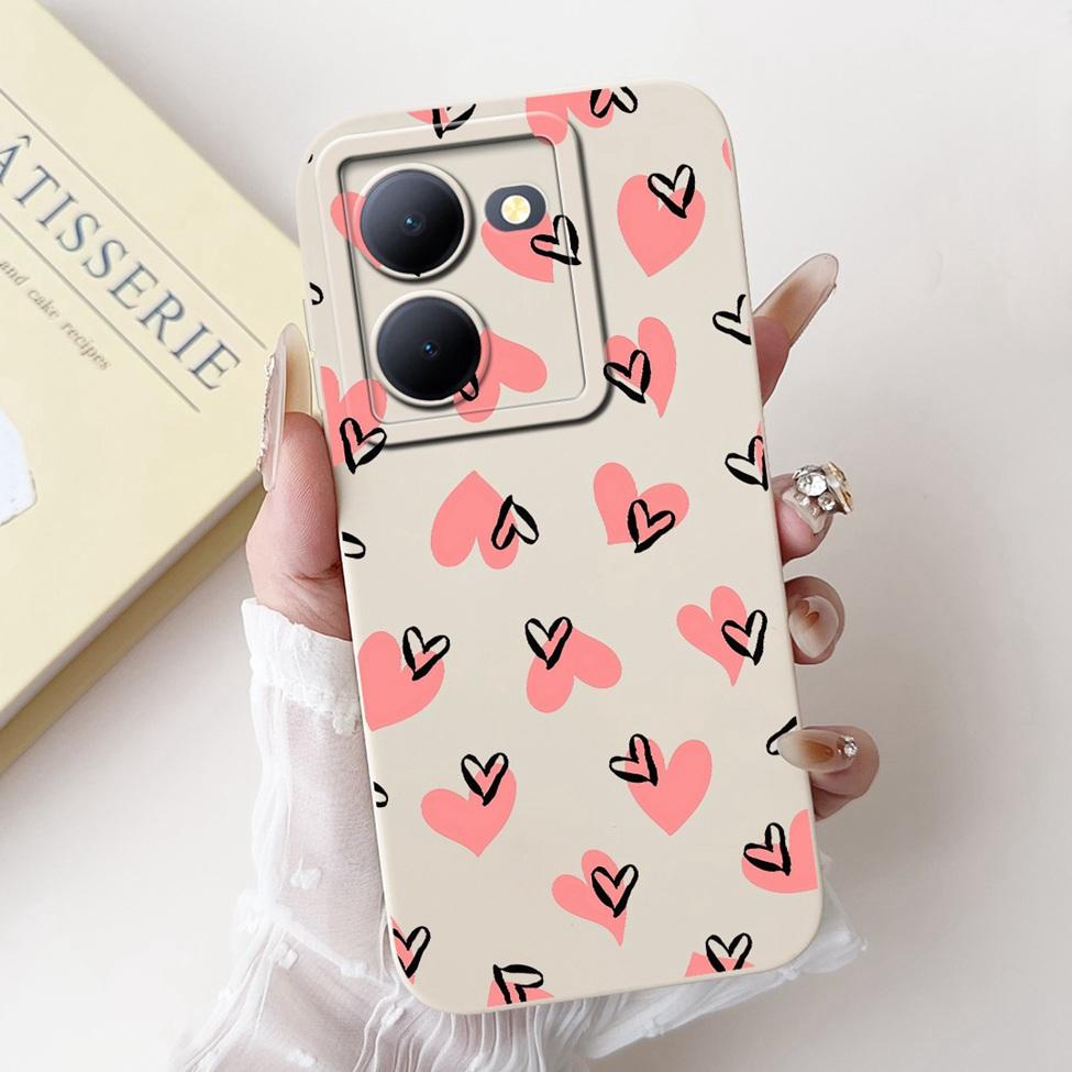 For Vivo Y36 5G V2248 Case For Vivo Y27 5G V2302 Cover Silicone Luxury Fashion Flowers Kawaii Cute Cat Funny Phone Case Bumper