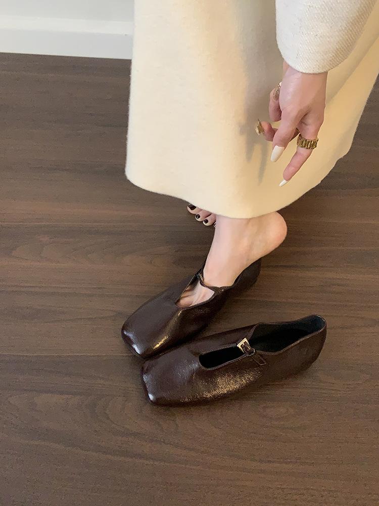 Французский нишевый дизайн туфли на плоской подошве лоферы с квадратным носком, ретро повседневная женская обувь с мягкой подошвой туфли Мэри Джейн
