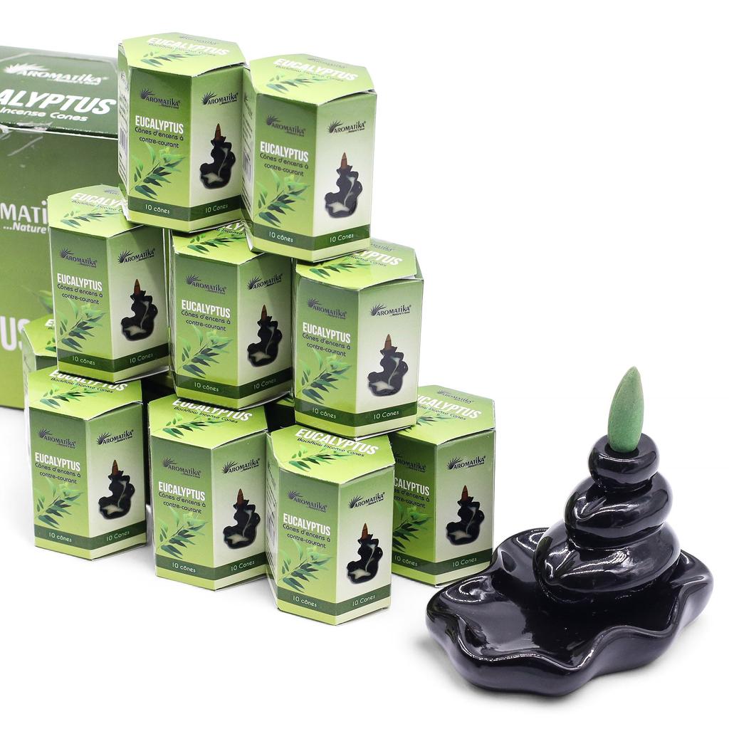 7x Eucalyptus Backflow Incense Cones Pack of 10 Masala