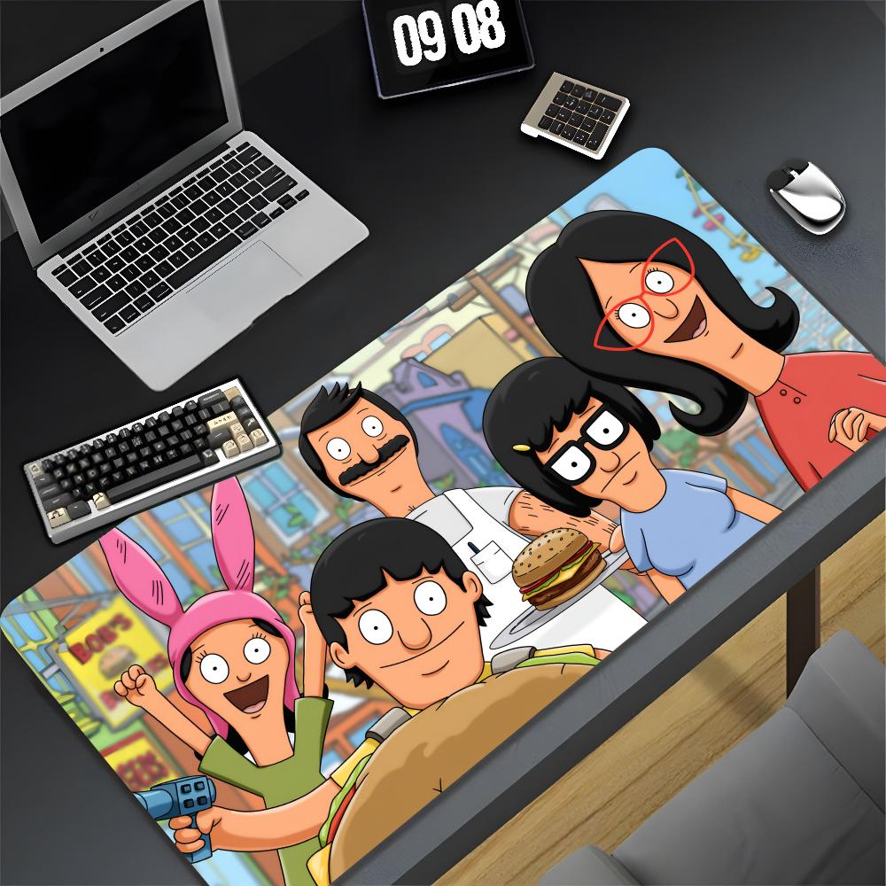 Мультяшная коврик для мыши B-Bobs Burgers XXL Геймерский Игровой ПК Компьютер Отаку Заблокированный край Сделай сам Индивидуальное фото Ноутбук Ноутбук Настольный коврик