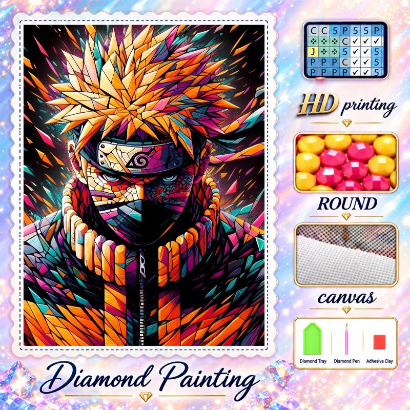 Naruto Uzumaki Diamond Painting Kit 5D Full Drill DIY Diamond Mosaic Wall Art Home Decor