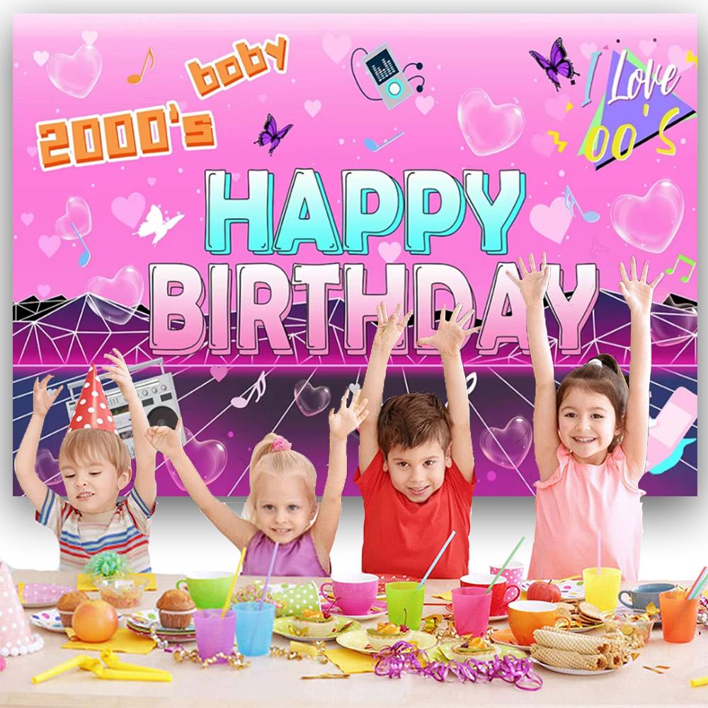 Rainbow Colored Girl Dream Pop Music Melody Play Theme Birthday Party Room Custom Decor Dynamic Musical Photo Banner Backgrounds