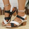 Shoes for Women New Open Toe Women's Sandals Fashion Color Matching Office and Career Summer Plus Size Heeled Sandals