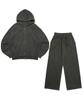 Уютный вафельный костюм Otherfits, окрашенный пигментом (Древесный уголь)
