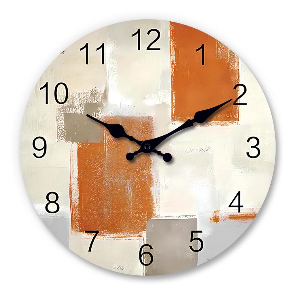 14-Inch American Retro Wooden Silent Wall Clock - MDF Decorative Clock