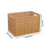 Household Storage Basket Imitation Rattan Woven Storage Box with Lid Clothes Sundries Rattan Basket Home Desktop Organizer Box