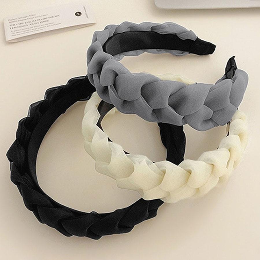 Винтажная ткань твист плетеный ободок для волос однотонный цвет Хари обруч для женщин модные аксессуары для волос