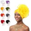 Big Flower Women's Turban Cap Elastic Head Wrap Cap Islamic Headscarf  Hair Accessories