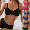 Bikini Swimsuit Female Sexy Hottie High Waist Solid Color Swimsuit Split Swimsuit
