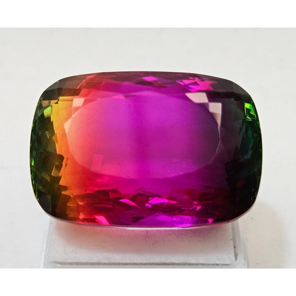 Stunning Natural Bi-Color Ametrine 80+ Ct Cushion Cut Certified Loose Gemstone