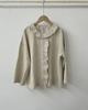 1116 Autumn New Women's Lotus Leaf Collar Top Cardigan ins Linen Long Sleeve Shirt Loose Shirt Niche
