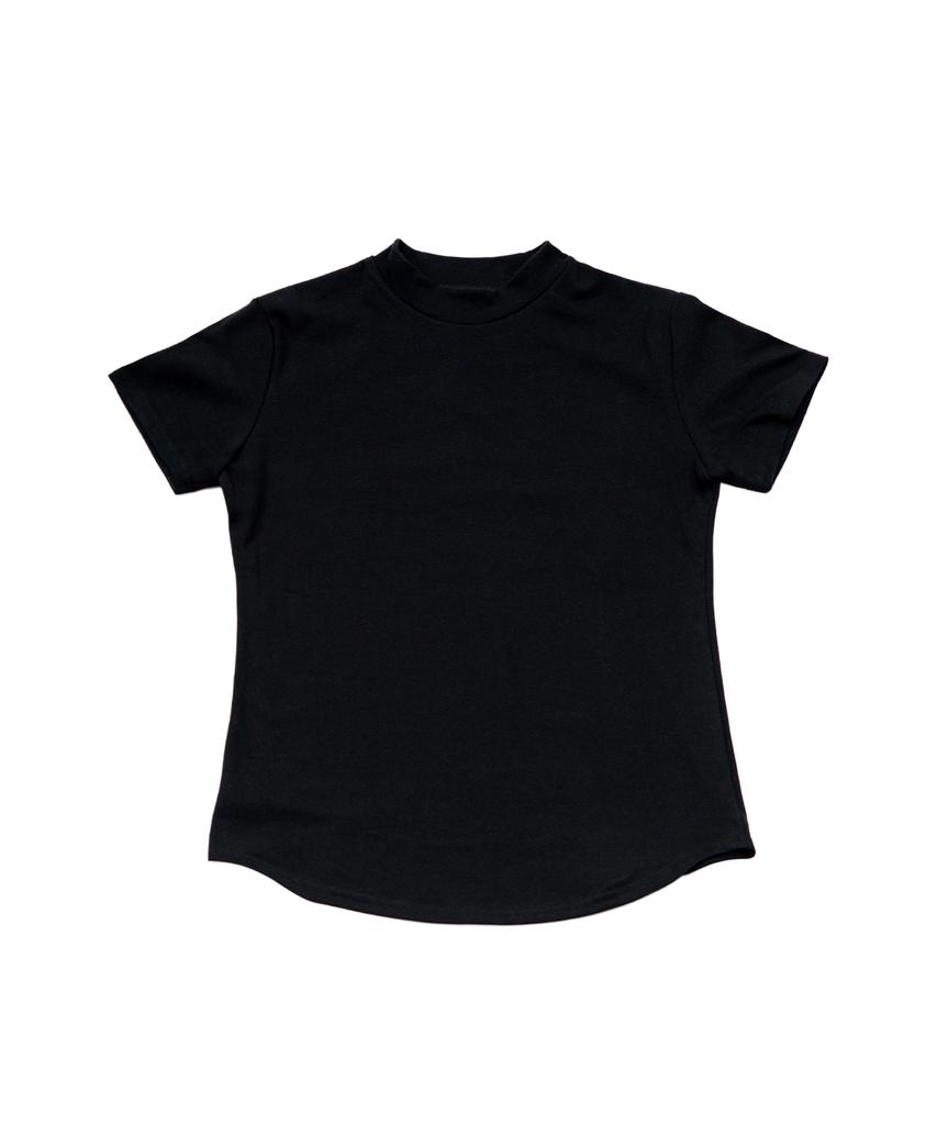 PHERMENON Muscle Fit Mock Neck Short Sleeve T-Shirt - Black