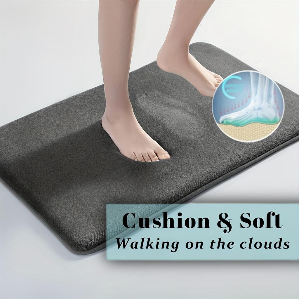 Thickened Solid Color Bathroom Mat Absorbent Toilet Floor Mat Entrance Home Non-slip Foot Mat Kitchen Door Mat