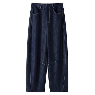 Летние тонкие свободные тонкие брюки с высокой посадкой, прямые, драпирующиеся, широкие