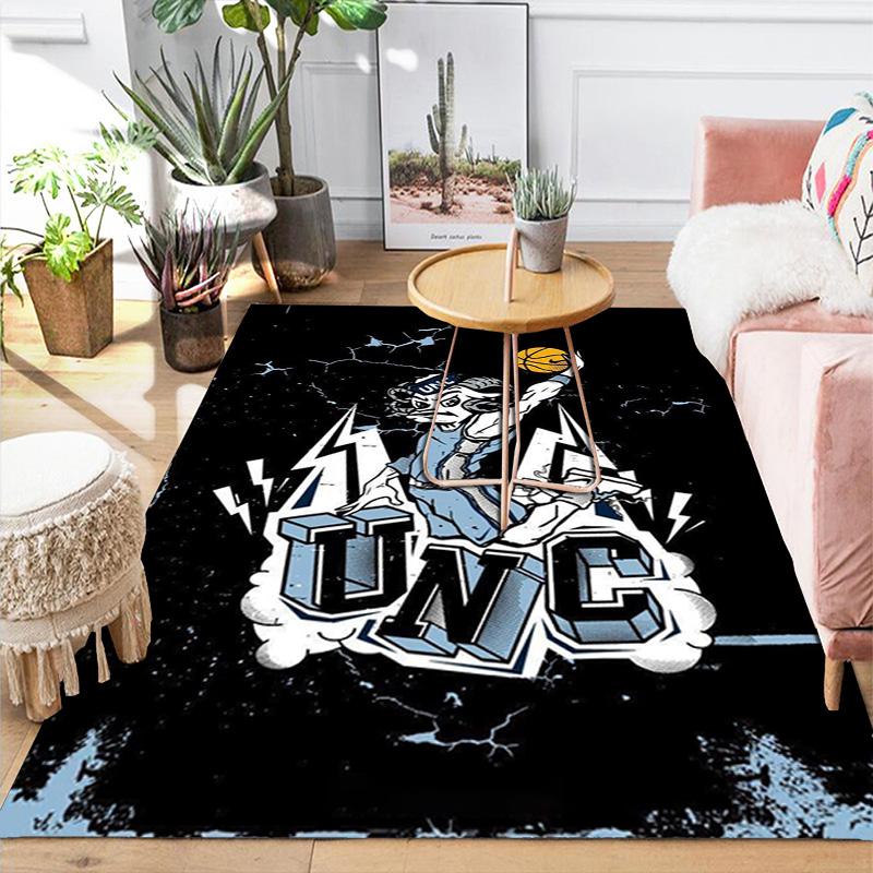 UNC-inspired fashion style Rug Floor Mat for Living Room or Bedroom Soft and Comfortable Carpet a Gift for Birthday and Holiday.