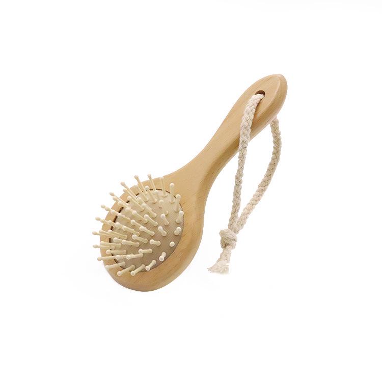 Beechwood Infant Hair & Bath Brush Set: Detangling, Massage, Air Cushion Brush & Flat Comb.