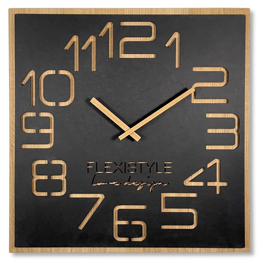 Large wall clock for the living room, black, EKO digits, 60cm