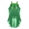 Women Casual Plus Size Cold Shoulder Dress Solid Color Chiffon Butterfly Sleeve Gothic Dress