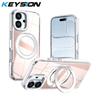 KEYSION Магнитный чехол для телефона с кольцом-подставкой, вращающимся на 360°, для MagSafe, для iPhone 17 Pro Max 17 Air, лазерный градиент, противоударная задняя крышка