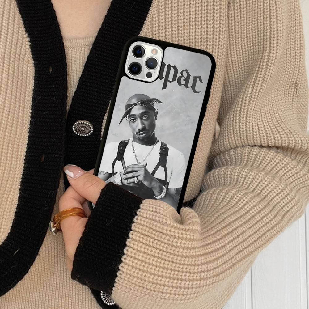 Защитный чехол для телефона с изображением хип-хоп исполнителя 2Pac, PC+TPU, для iPhone 17 16 Pro Max 15 Plus 14 13 12 11