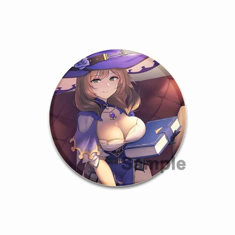 58 мм Genshin Impact, мягкая кнопка, булавка, креативные забавные броши на воротник, мультяшный значок, одежда, шляпа, аксессуары, милые модные украшения, подарки