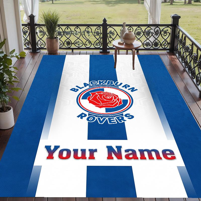 Custom Text Printed Rug Blackburn Rovers Football Non Slip Floor Carpet For Home Room Decor