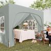 3 x 3m Pop-Up Gazebo Shelter, with Accessories - Light Grey