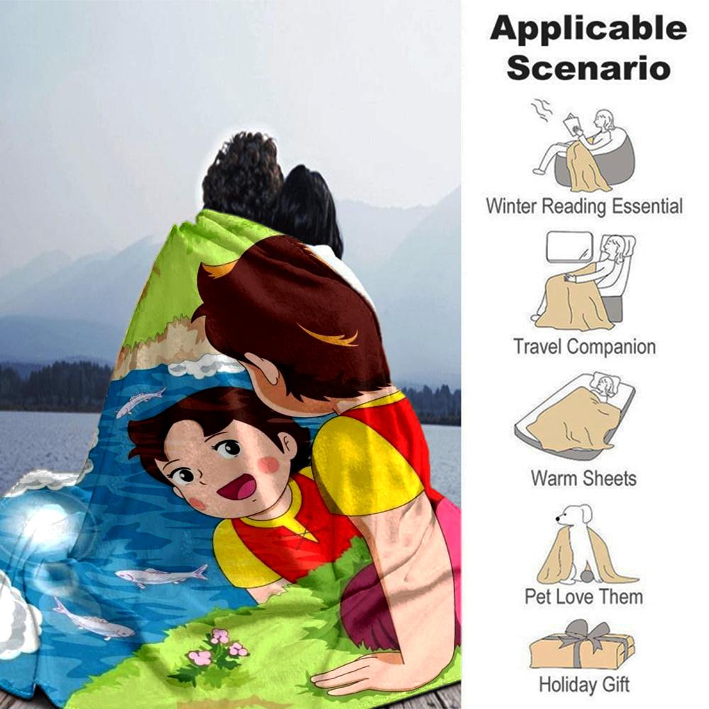 Friendship River Flannel Blanket Super Soft Warm Cozy Blanket For Sofa Bed Office Travel Allseason Home Decor Gift