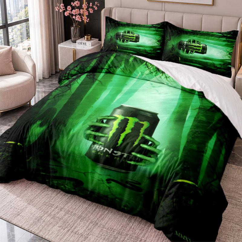 Постельное белье Monster Energy 3 предмета: пододеяльник и две наволочки для спальни, домашний декор