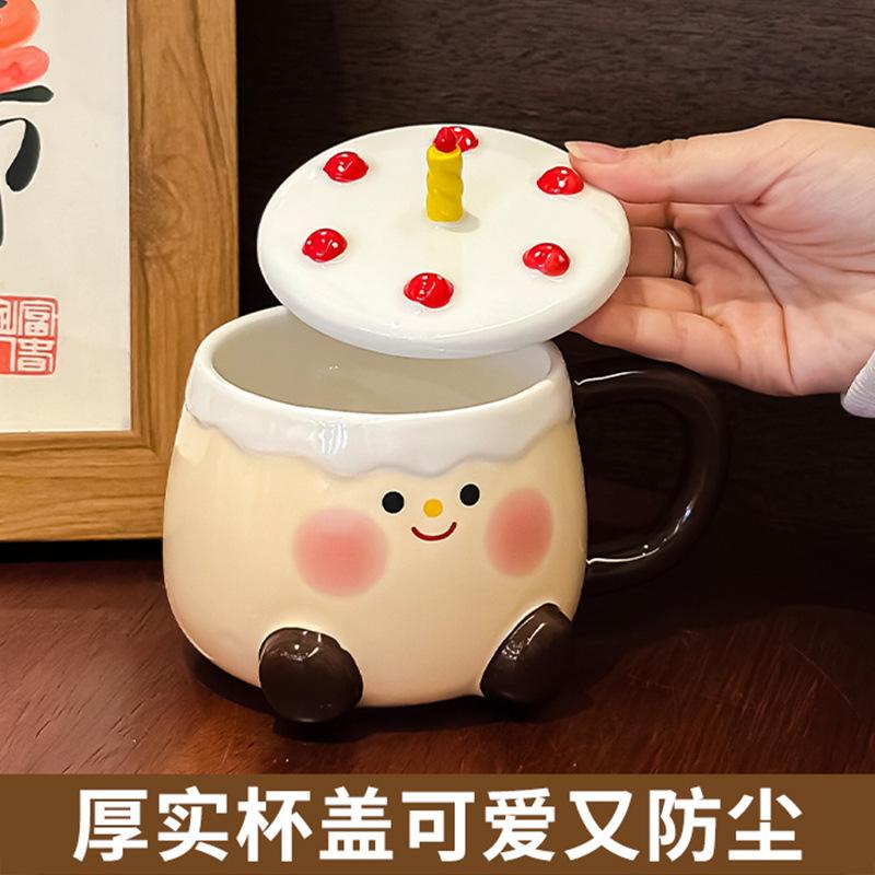 Ceramic Cup Creative Cake Water Cup Anime Mug Coffee Funny Cups Cute Mugs Original Breakfast Cups Personalized Gift Drinkware