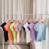 Girls Fashion Candy Color Short-sleeved T-shirt Summer Casual Top for Children