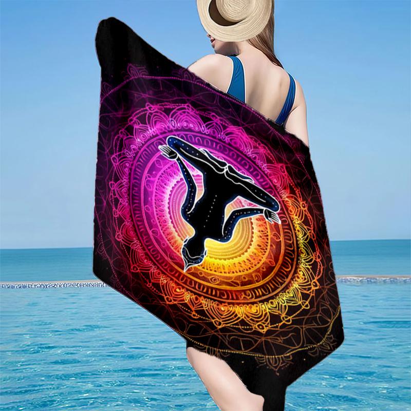 Moonlit Meditation Beach Towel, Super Soft Microfiber, Gift for Her/Him, Birthday, for Pool, Beach, Travel, Home Decor Fan gifts
